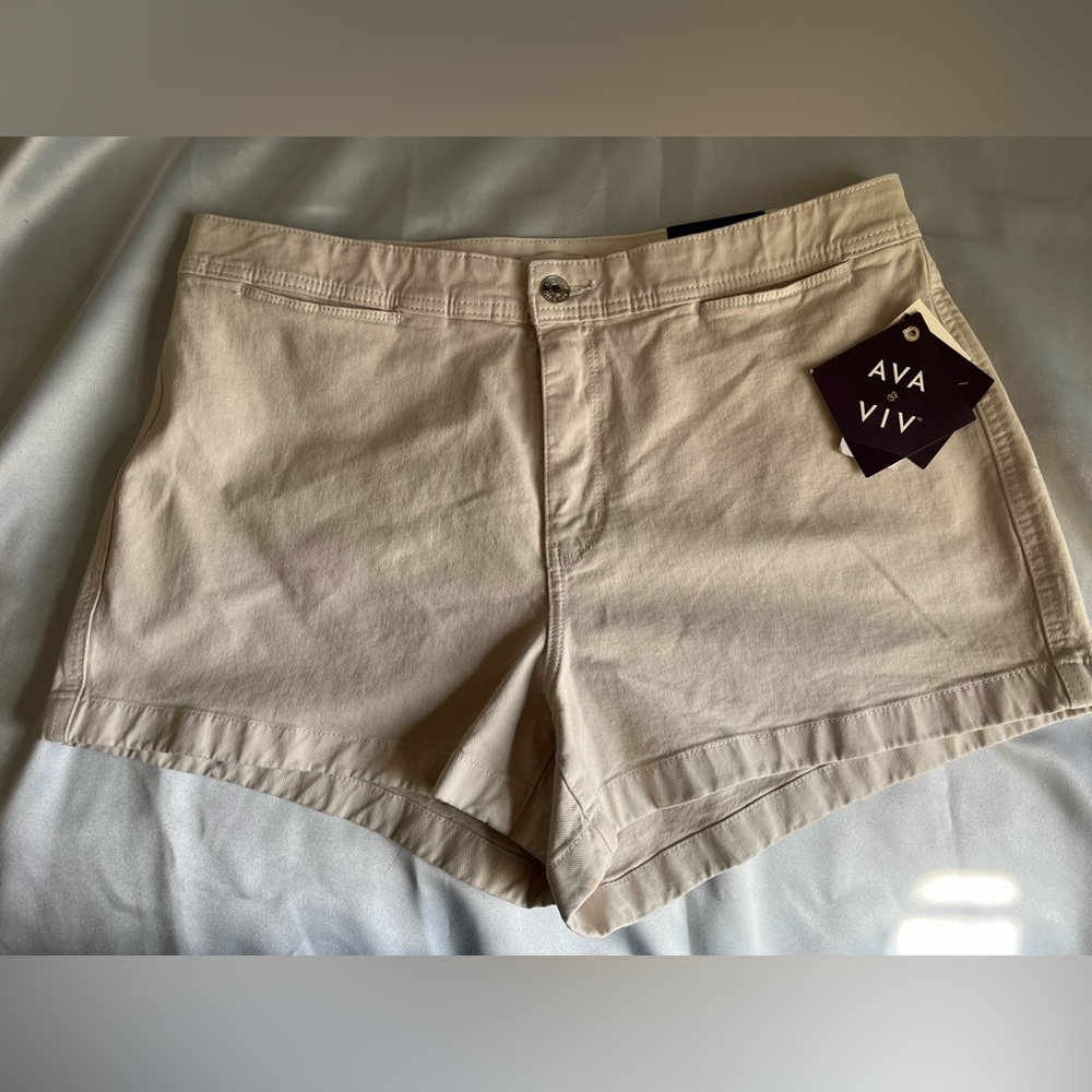 Ava & Viv Women's High-Rise Smart Jean Shorts